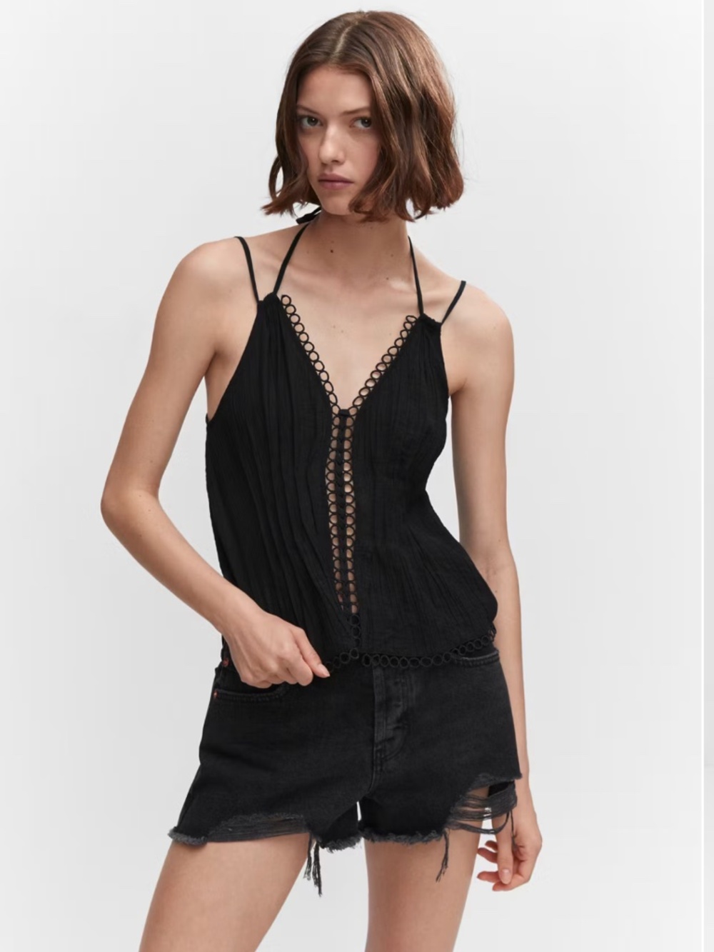 Mango Openwork Top with Double Straps